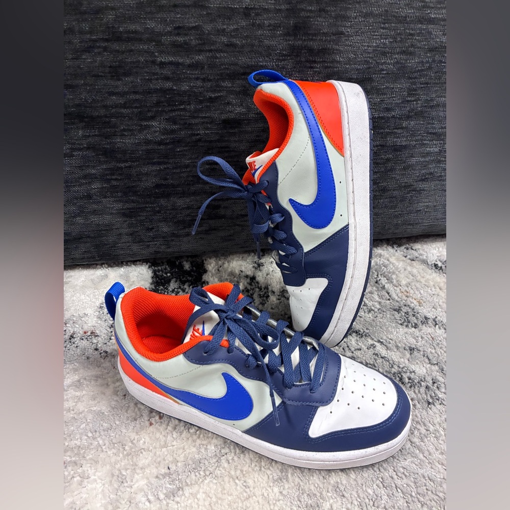 Sz. 7Y “Big Boys”Nike Court Borough Navy / Orange Light Silver Hyper Royal - Picture 6 of 15
